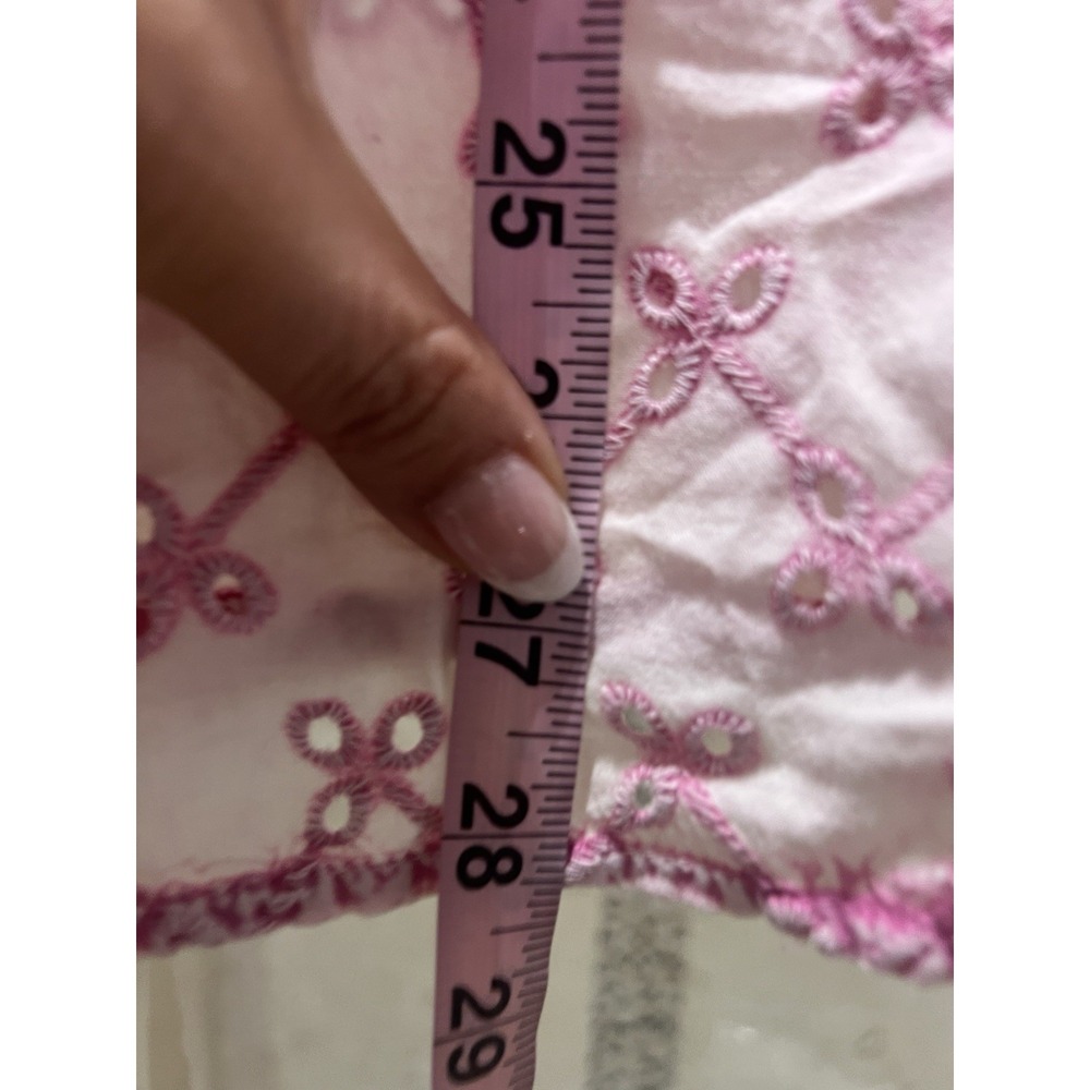 Dylan Oversized Western Sheer Shirt Pink Cotton Eyelet Pearl Snap XL - Picture 11 of 12